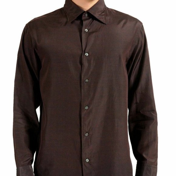 Armani Collezioni | Shirts | Armani Collezioni Mens Silk Striped Shirt ...